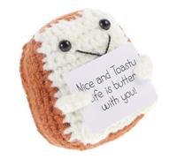 FELTECHELECTR Cute Woolen Yarn Toast Doll Ornament Handmade Knitted Toast Decor Whimsical Room Accessory for Parties Holidays Carnivals Chic Design for Home Decoration