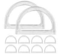 FELTECHELECTR D-Shaped Purse Handles for Bag Making 10pcs Plastic Handle Grip for Tote Crochet Beach Woven Bags Easy Installation DIY Crafts Accessories