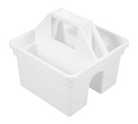 FELTECHELECTR Desk Organiser Caddy with Builtin Handle Small Compartments White Pp Material Easy to Clean Convenient Handle Design for Desk and Office Use by Students and Young Artists
