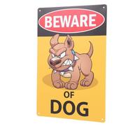 FELTECHELECTR Dog Caution Board Iron Yard Ornament with Words and Highly Visible Design for Outdoor Garden Safety Warning Sign