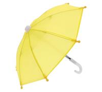 FELTECHELECTR Doll Umbrella Miniature Scene Model Yellow Small Parasol for 18 Inch Doll House Decoration and Photography Props