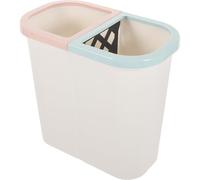 FELTECHELECTR Dual Compartment Waste Bin White Small Dustbin Kitchen Trash Can for Dry and Wet Separation Household Recycling Garbage Container