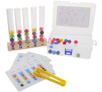 FELTECHELECTR Educational Wooden Beads Clipping for Bright Color Cognition Learning Game Hand-eye Coordination Development Fine Motor Skills Practice for Preschool