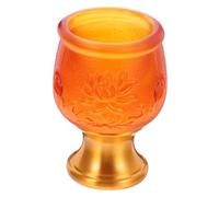 FELTECHELECTR Elegant Alloy Holy Water Cup for Religious Offering Glass Chalice for Temple Worship Multifunctional Sacred Ritual Goblet Clean Tibetan Buddhist Water Vessel