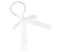 FELTECHELECTR Elegant Lace Bow Girl Hairband with Pearl Headband, Easy to Put on Plastic Hair Accessory Suitable for Party and Daily Dress Decor