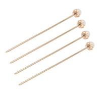 FELTECHELECTR Elegant Pearl Hair Chopsticks Not Easy to Fade or Fall 4pcs for Women, Alloy Material Hair Accessories with Lotus Flower Design for Dating and Archaist Photography