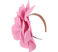 FELTECHELECTR Elegant Pink Fascinator Headband with Polyester Fiber Material for Women Featuring Vintage 1920s Flapper Style and Flower Shape Secure Wear for Cocktail and Daily Outfits