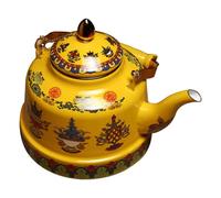 FELTECHELECTR Enamel Kitchen Teapot with Ceramic Handle for Office and Kitchen Use, Safe and Time-Saving Decorative Tea Kettle Suitable for Tea Lovers and Coffee Lovers