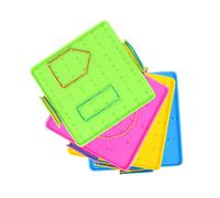 FELTECHELECTR Geoboard Pegboard Educational Toy Set for Primary School Double-Sided 14cm/16cm Plastic Nail Board for Geometric Shape Learning and Math Teaching Random Color
