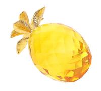 FELTECHELECTR Glass Pineapple Ornament with Gold Leaf, 40Mm Pineapple Model for Desktop and Wedding Decoration, Realistic Fruit Figurine for Garden and Holiday Use