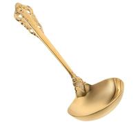 FELTECHELECTR Gold Stainless Steel Soup Ladle Ergonomic Serving Spoon for Kitchen and Hot Pot Multi-Functional Ladle with Comfortable Grip for Soup Rice and Water Easy to Clean