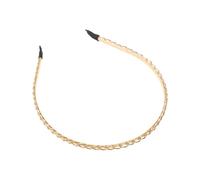 FELTECHELECTR Golden Alloy Chain Hairband for Women, Vintage Non-slip Headband with Elegant Chain Design, Comfortable Wear Hair Accessory for Party and Travel
