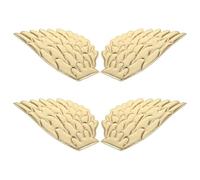 FELTECHELECTR Golden Angel Wings Iron-on Patches, 4pcs Small Embroidered Wing Applique 45cm for Clothing, Backpacks, DIY Craft Sewing Embellishments