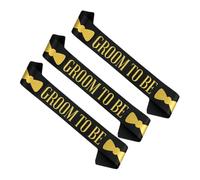 FELTECHELECTR Groom Sash Party Etiquette Belt Satin 3pcs with Bowtie for Bachelor Party and Wedding Accessories