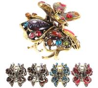 FELTECHELECTR Hair Claw Mini Rhinestone Clips 5pcs Alloy Non-slip Lightweight Clamps for and Wedding Use