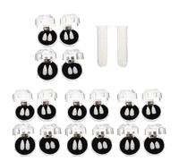 FELTECHELECTR Halloween Vampire Teeth Fangs Set with Adhesive Beads, 4pcs Abs Fake Fangs for Horror Parties and Haunted House Role Playing, Essential Halloween Cosplay Accessories