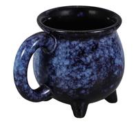 FELTECHELECTR Halloween Witch Ceramic Mug 375ml White Glazed Coffee Cup Mini Cauldron Soup Bowl All-Season Drinkware for Halloween Party and Everyday Use