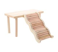 FELTECHELECTR Hamster Cage Ladder Wooden Platform for Small Pets Including Guinea Pigs Chinchillas Gerbils Mice Rats, Multi-Functional Two-Story Loft for Active Play