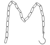 FELTECHELECTR Heavy Duty Iron Decorative Chain for Clothes Display, Black Jack Chain with Stable Connection and Prevents Loosening, for Clothing Stores and Market Stall Exhibitions