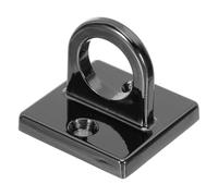 FELTECHELECTR Heavy Duty Metal Pad Eye Plate Hooks for Wall Mount Ceiling Installation Non-Slip Stanchion Barrier Hardware for Rope Queue Management Easy Setup Crowd Control Accessories Black