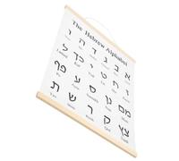 FELTECHELECTR Hebrew Language Learning Chart Poster for Classroom Study and Homeschool, Paper and Wood Material, Labels Consonants, Indicates Right-to-left Reading, 20x16 Inches Educational Wall