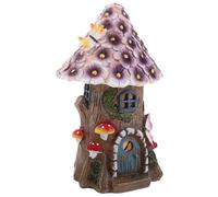 FELTECHELECTR House with Vivid Design and Unique Shape Mushroom Solar-Powered Resin Ornament Decorative Outdoor Figurine Light for Garden Poolsides