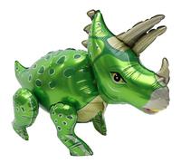 FELTECHELECTR Inflatable Aluminum Foil Dinosaur Balloon Party Balloons Decorations for Birthday Supplies Green Triceratops Theme