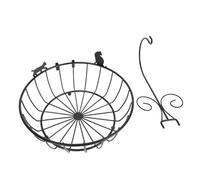 FELTECHELECTR Iron Snack Basket for Desktop and Living Room Quick Draining and Organizing Snacks Stylish Black Home Storage Basket for Vegetables and Fruits Creative