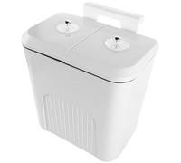 FELTECHELECTR Kitchen Wall-mounted Trash Can with Dual Flip Lids 9l Two Compartment Rubbish Storage Bin for Kitchen Counter and Bathroom Cabinet, White Compost and Dry Waste Separation Bin