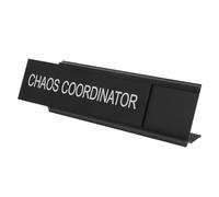 FELTECHELECTR L-Shaped Aluminum Mediator Desk Plaque 6X18Cm, Chaos Coordinator Name Plate Metal Sign for Home Office, Office Supplies for Women, Desk Display Table Sign