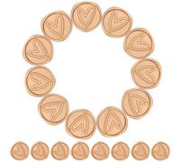 FELTECHELECTR Lacquer Sealing Sticker Envelope Seal Stickers 50pcs Coffee Heart Pattern Sealing Wax Ready to Use Easy to Peel and Stick for Decorating Crafts Cards and Baggage