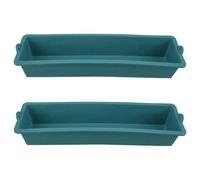 FELTECHELECTR Livestock Feed Trough 2Pcs Plastic Fodder Pot for Chickens Cattle Sheep Ducks Farm Use with Portion Control Feature