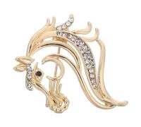 FELTECHELECTR Luxury Alloy Material Brooch with Rhinestone Horse Hollowout Jewelry Pin with Artistic Equestrian Elegance Chinese Zodiac Animal Brooch for Men and Women for Chinese New Year