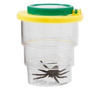 FELTECHELECTR Magnifying Bug Viewer Observation Box with Three-Section Cups Eco-Friendly Bug Magnifier Case Yellow Base Green Lid Display Catcher for Outdoor Exploration