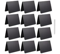 FELTECHELECTR Memo Sign Boards Chalkboard Sign 12pcs Mini Double-Sided Reusable Plastic Table Decor for Buffet and Wedding Food Labels
