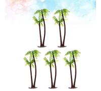 FELTECHELECTR Mini Artificial Coconut Trees Material 5pcs with Realistic Visual Effect and Tropical Vibe, Mini Palm Tree Landscape Scenery for Aquarium Fish Decor for Model
