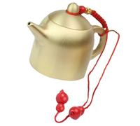 FELTECHELECTR Miniature Brass Teapot Ornament with Lanyard, Handheld Tiny Teapot Decor for Home Furnishings and Collection, Retro Chinese Style and Home Decoration