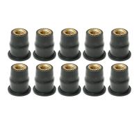 FELTECHELECTR Motorcycle Windscreen Replacement Nuts M5 10Pcs Rubber Well Nuts with Brass Construction and Shock Absorption for Windscreen Fixing