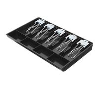 FELTECHELECTR Multi-Grid 5 Compartments with Tray Paper Cash Drawer Money and 4 and Iron Material, Convenient to Take and Fixing Money with Clips, for Shops