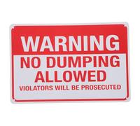 FELTECHELECTR No Dumping Sign Metal Warning Board Anti Dumping Label with Legal Notice for Garden Gates Outdoor Safety and Security Use