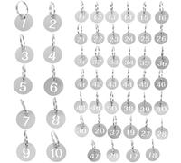 FELTECHELECTR Numbered Tags for Key Loss Prevention Round Stainless Steel 50pcs Key Tags and Lightweight Use in Rental Dorm Management Or Rental Properties