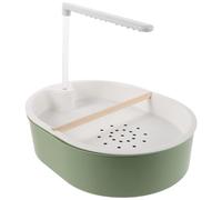 FELTECHELECTR Parrot Shower Bath Bird Bathtub with 5w Pump, 25l/h Silent Plastic and Wood Double Row Shower System, Easy Install for Cage, for Parrots and Cockatiels