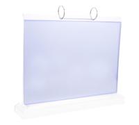 FELTECHELECTR Plastic Horizontal Table Menu Display Stand with 6 Double-sided Sleeves, High-transparency Tabletop Sign Holder, Efficient Multipage Flip Design for Restaurant Advertising
