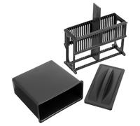 FELTECHELECTR Plastic Microscope Slide Holder Rack 24-Slot with Grey Lid for Laboratory Staining and Drying - Slide Storage Box for Lab Microscope Accessories