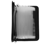 FELTECHELECTR Portable A6 Accordion File Folder 2 Pack Multifunctional Lightweight Plastic Bill Folder Organizer with Zipper Multilayer Design for Storing Documents on The Go