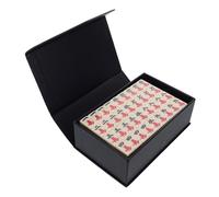 FELTECHELECTR Portable Mini Mahjong Set Compact Tiles Lightweight Melamine Material for Travel Dorms Small Spaces Outdoor Adventures and Social Gatherings Entertainment