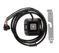 FELTECHELECTR Power Button Extension for Desktop Computer Case External Off Switch with Dual USB and Audio Ports Atx Motherboard Replacement for Easy Startup and Shutdown Black