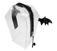 FELTECHELECTR Pvc Coffin Shaped Bag for Women with Waterproof Surface, Foldable Design and Quick Visibility of Contents, for Halloween Theme Park Visits and Gothic Cosplay