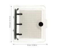 FELTECHELECTR Pvc Coil Notebook with 3-hole Loose Leaf Binder, Mini Black Cover Spiral Memo Pad with 50 Grid Pages and Pvc Refillable Pockets, Small Notepad for School and Office Use