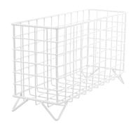 FELTECHELECTR Rabbit Feeder Rack Metal Holder for Hay Feeding in Cages White Iron Storage Basket Suitable for Guinea Pigs and Hamsters
